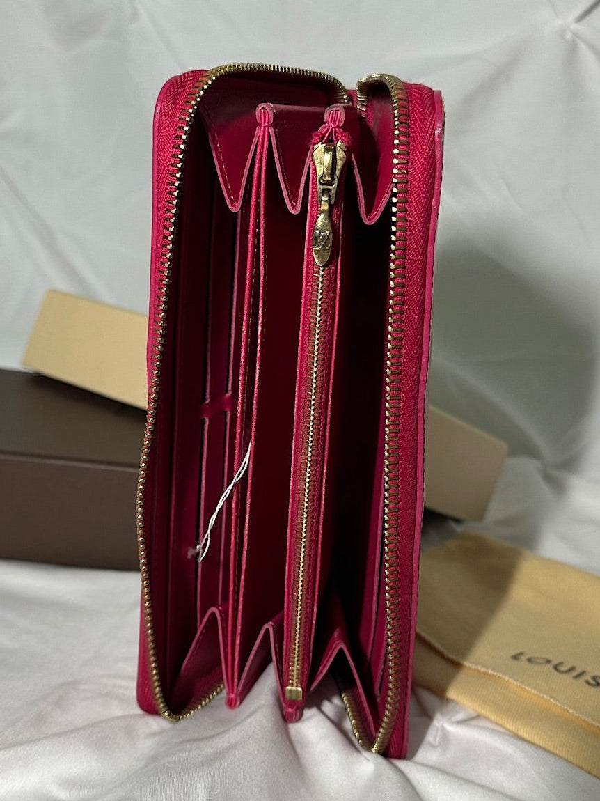 LOUIS VUITTON VERNIS MONOGRAM ZIPPY ROSE IKAT WALLET