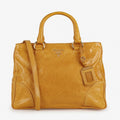 Prada Large Vitello Shine 2 Way Tote, Mustard Yellow Aged Calfskin