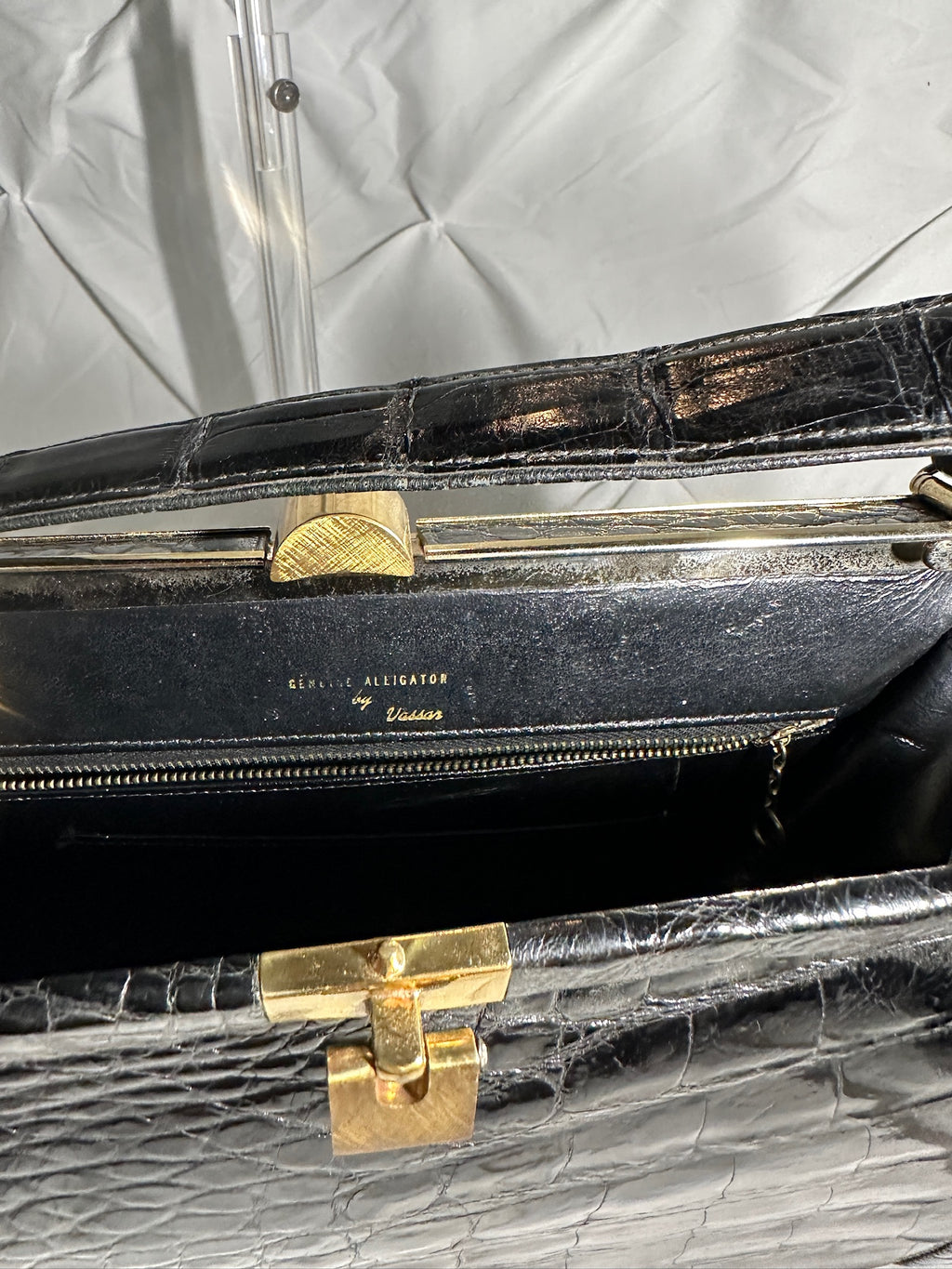 Vintage Vassar Black Alligator Handbag