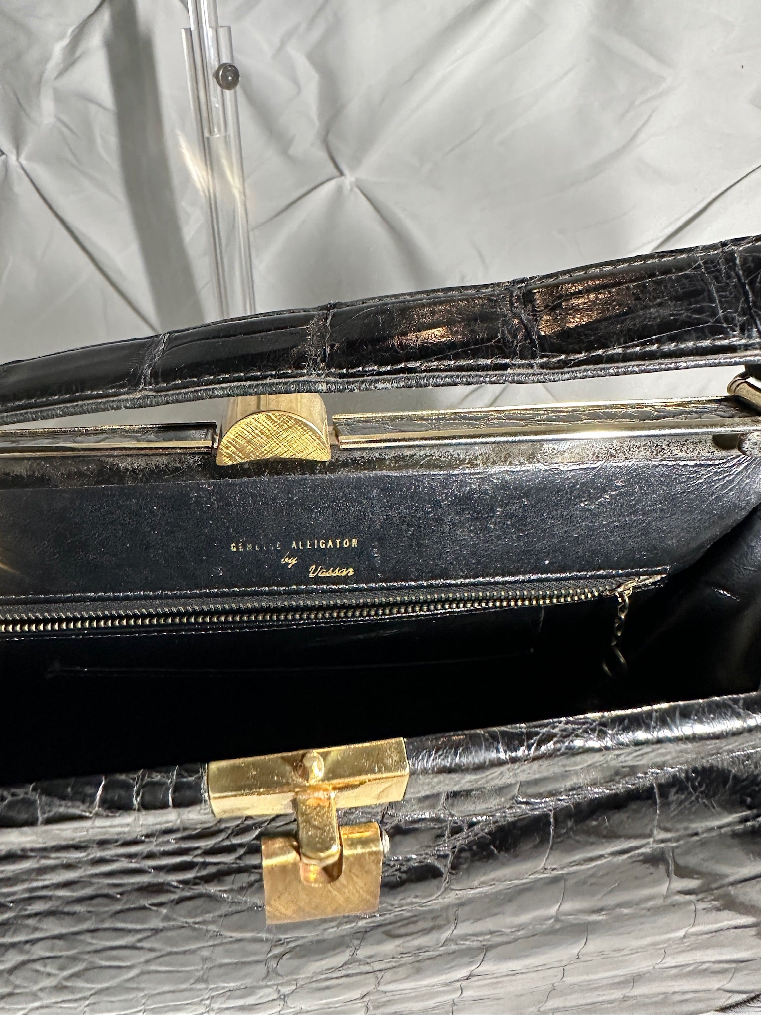 Vintage Vassar Black Alligator Handbag