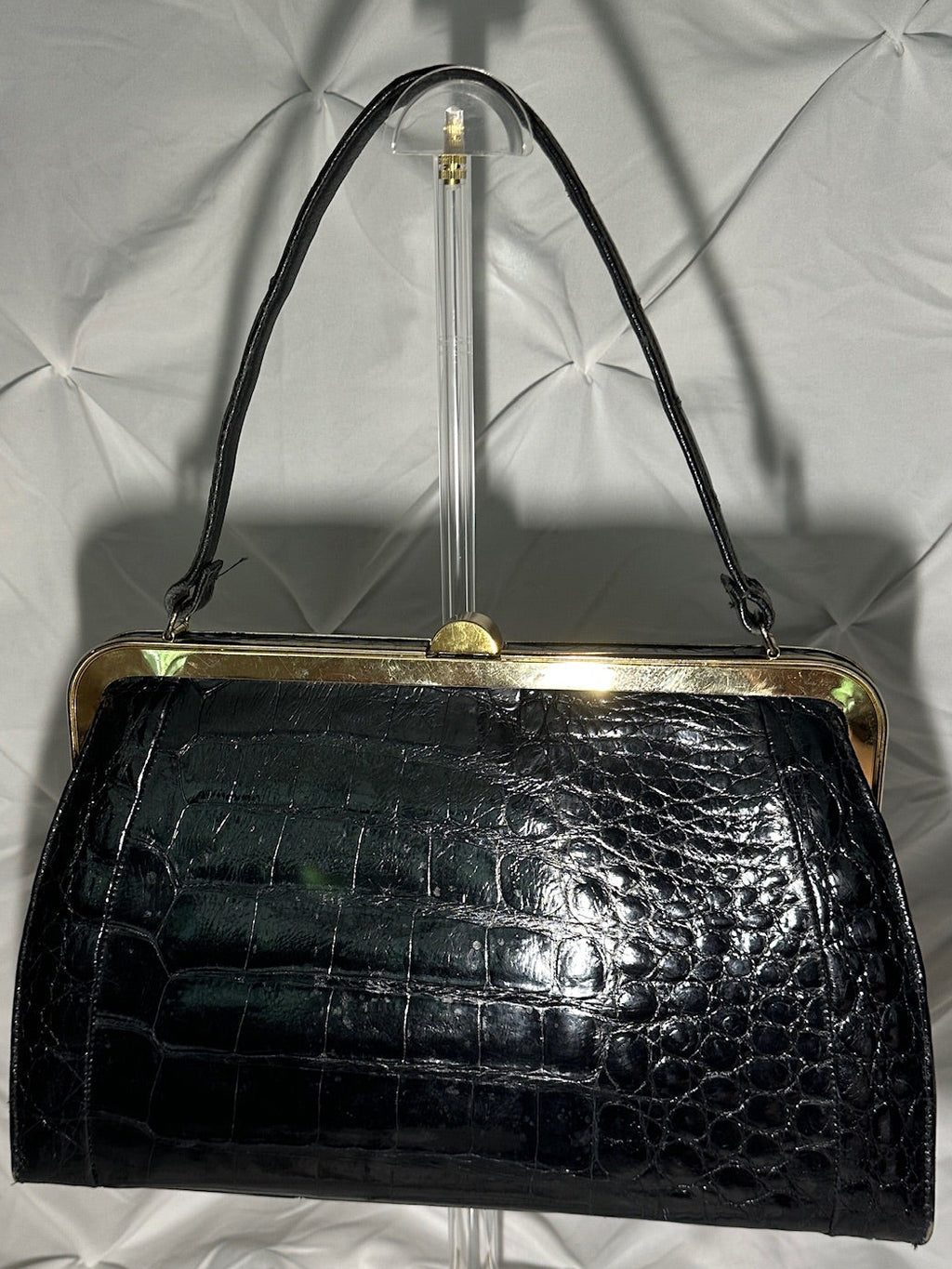 Vintage Vassar Black Alligator Handbag
