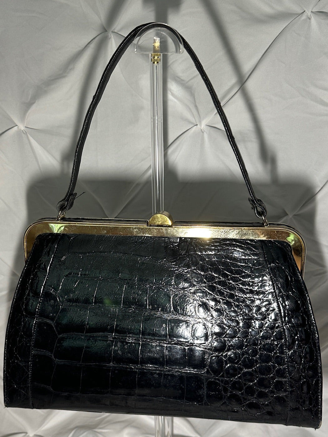 Vintage Vassar Black Alligator Handbag
