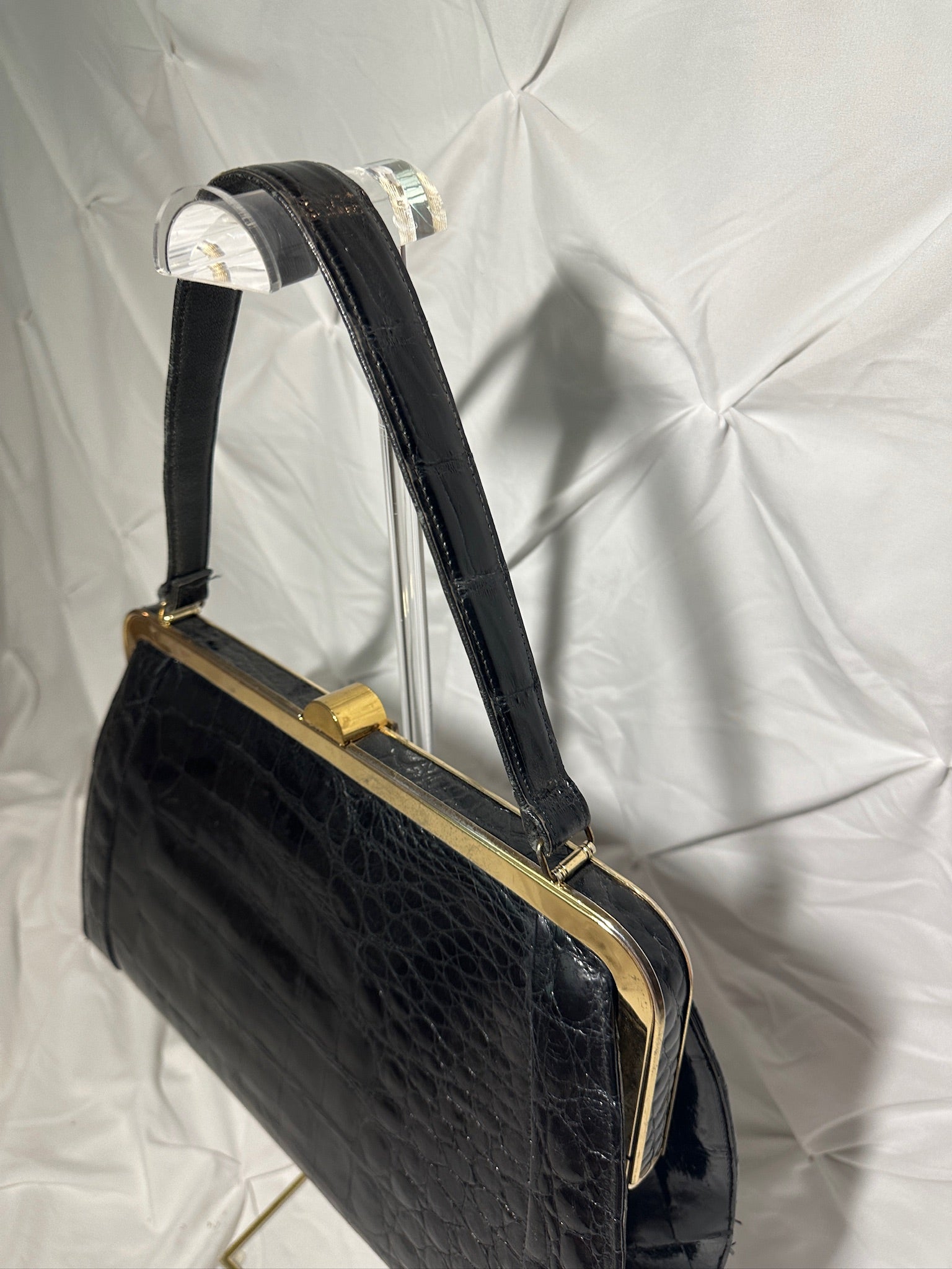 Vintage Vassar Black Alligator Handbag