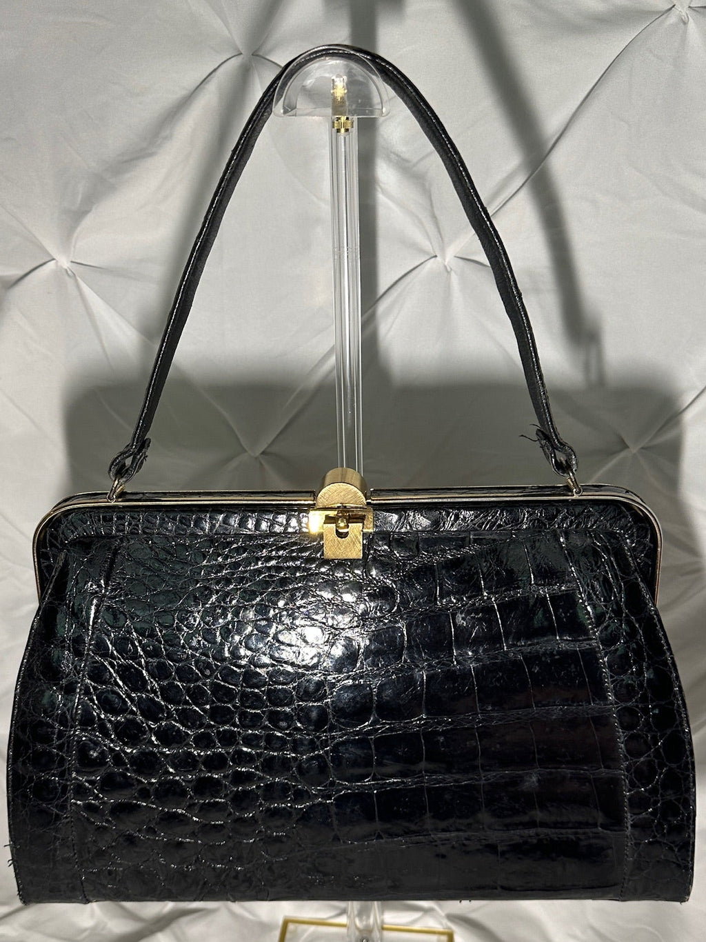 Vintage Vassar Black Alligator Handbag