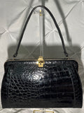 Vintage Vassar Black Alligator Handbag