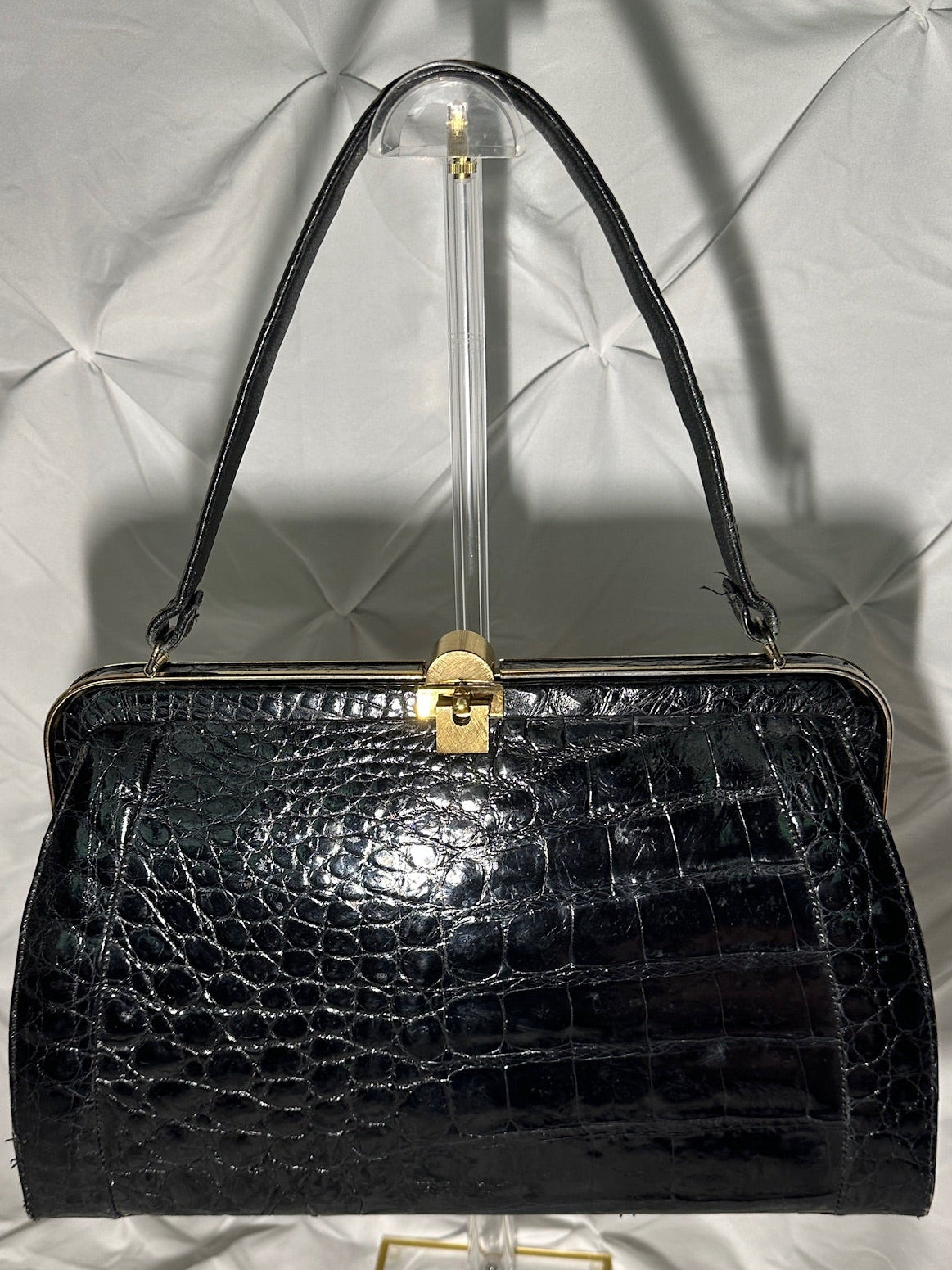 Vintage Vassar Black Alligator Handbag